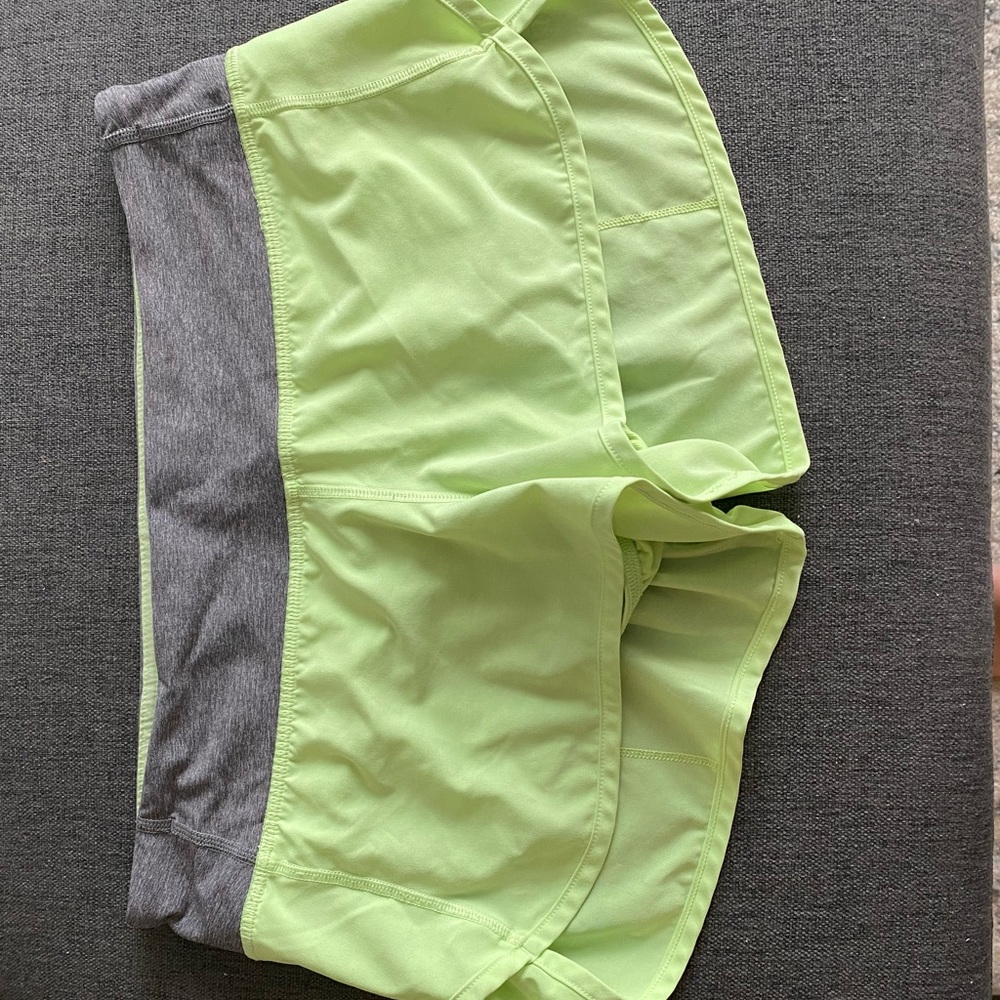 Lululemon Speed Shorts 2.5” inseam size 8 EUC Neon yellow/green